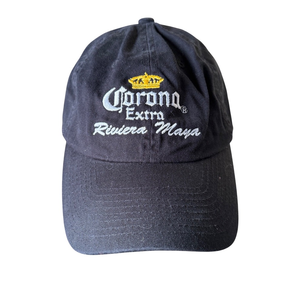 Corona Extra Riviera Maya Black Cotton Adjustable Baseball Cap Hat Mens